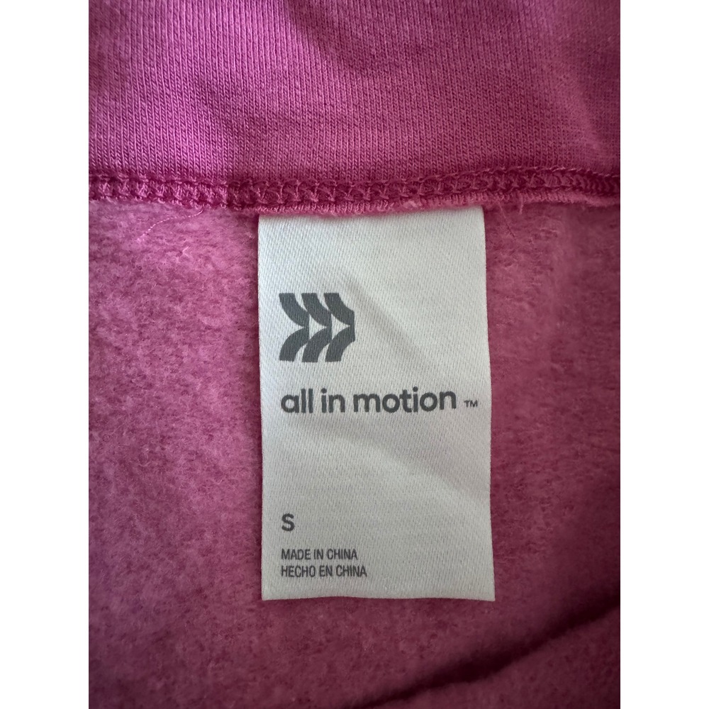 All in Motion Pink Off The Shoulder Cropped Sweatshirt Thumbholes Small - Picture 4 of 5